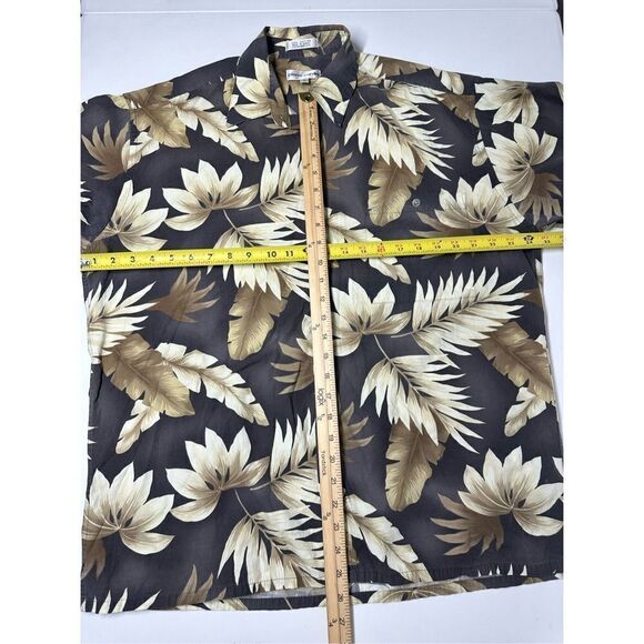 Pierre Cardin Hawaiian Shirt With Pocket Brown Size L Floral  See description - Picture 7 of 10
